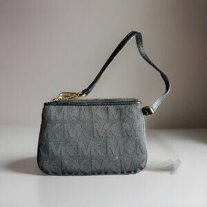 Michael Kors Black Fabric Wristlet Adjustable Strap 4x6 Wristlet  VGC smoke Free